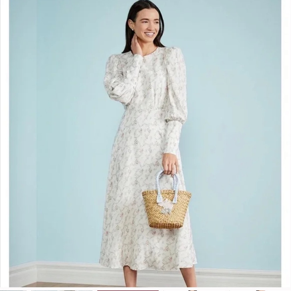 ANTONIO MELANI White Floral Midi Dress